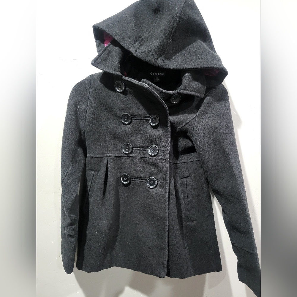 Girls Hooded Peacoat